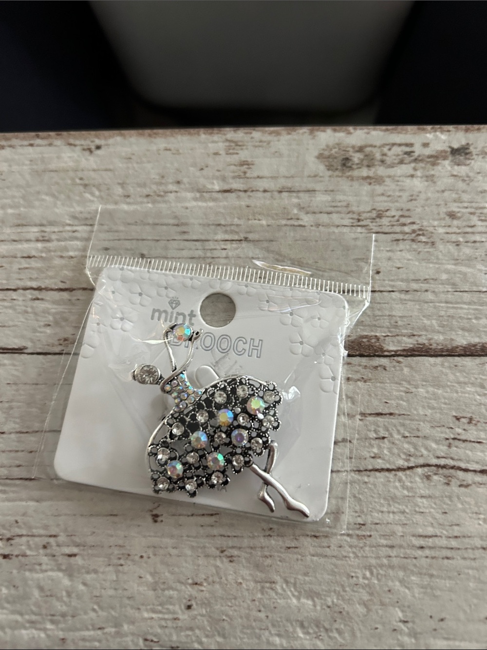 5/$25 mint BROOCH Crystal Ballet Dancer Brooch in Silver